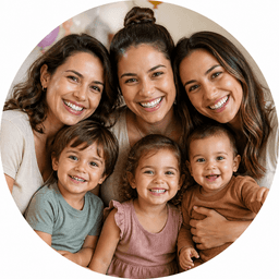 Festa Convites customers with their children